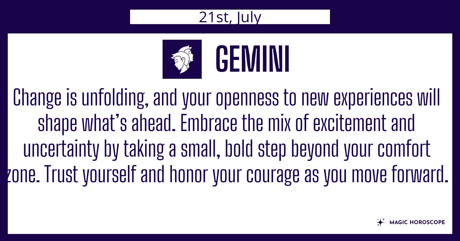 ♊ Gemini today Tuesday July 21st | Magic Horoscope