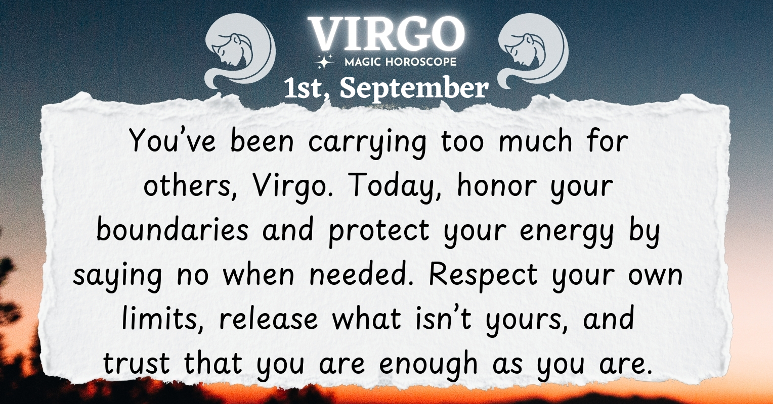 ♍ Virgo today Tuesday September 1st | Magic Horoscope
